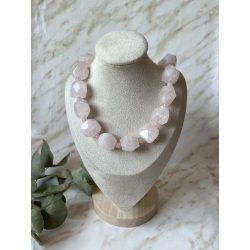 Rózsakvarc "statement" nyaklánc
