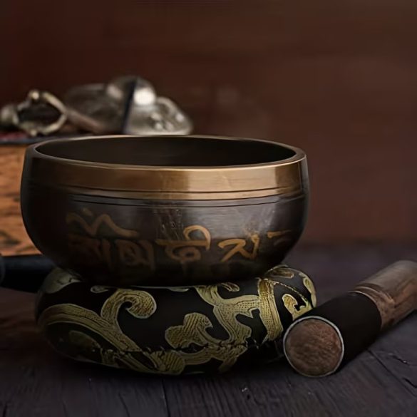 Tibeti énekes hangtál szett – Meditációs és relaxációs hangtál alátéttel és ütővel