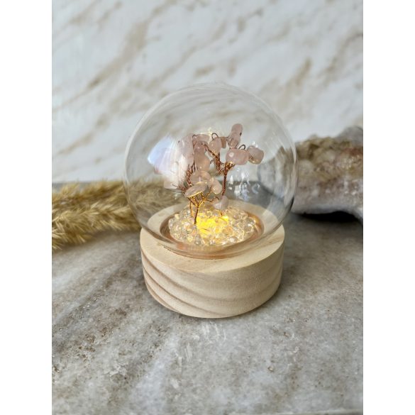 Világító Rózsakvarc szerencsefa