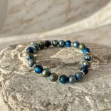 Hőkezelt hematit, festett tigrisszem karkötő