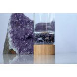 Üvegkulacs ametiszt ásvánnyal (bambusz)