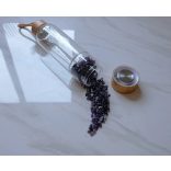 Üvegkulacs ametiszt ásvánnyal (bambusz)