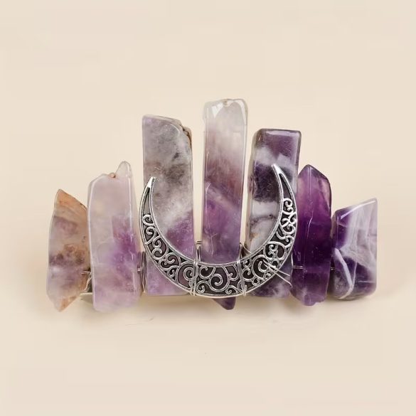 Ametiszt hajcsatt félhold dísszel