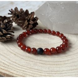 Jáde karkötő lávakő szemmel