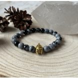 Hópehely obszidián arany színű gladiátorfejjel