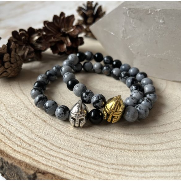 Hópehely obszidián arany színű gladiátorfejjel