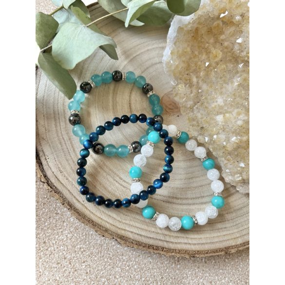 Jáde - hematit karkötő