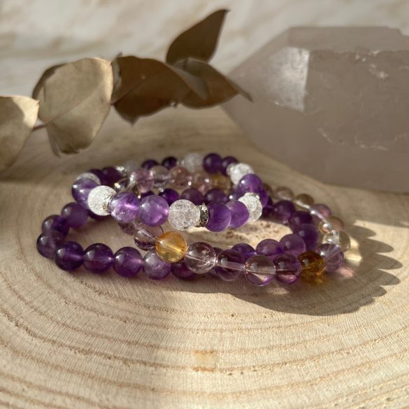 Ametiszt - Hegyi kristály karkötő